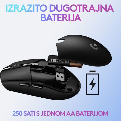 Miš LOGITECH Gaming G305 Lightspeed, bežični, optički, 12000dpi, bijeli, USB