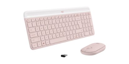 Tipkovnica + miš LOGITECH MK470 Slim Wireless, bežična, roza