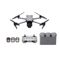 Dron DJI Air 3S Fly More Combo (DJI RC-N3), 4K UHD kamera, 3-axis gimbal, vrijeme leta do 45min, upravljanje daljinskim upravljačem, sivi