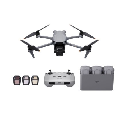 Dron DJI Air 3S Fly More Combo (DJI RC-N3), 4K UHD kamera, 3-axis gimbal, vrijeme leta do 45min, upravljanje daljinskim upravljačem, sivi