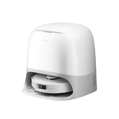 Robotski usisavač ROBOROCK Q Revo Curv 5a1, stanica za samopražnjenje, bijeli