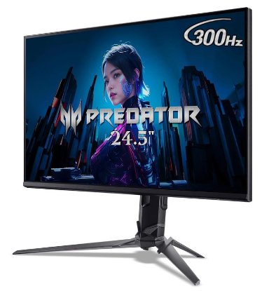 Gaming monitor 24.5" ACER Predator XB253Q F, FHD, IPS, 300Hz, 1ms, 250cd/m2, FreeSync, pivot, zvučnici, crni