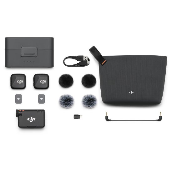 Mikrofon DJI Mic Mini (2 TX + 1 RX + Charging Case), bežični, crni