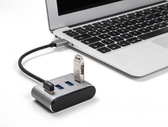 USB HUB DELOCK, 4 USB-A 3.0, 1 USB-A za punjenje, sivi