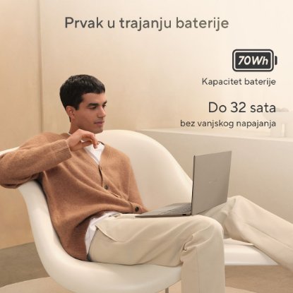 Laptop ASUS Zenbook 14 UX3407RA-QD026X / Snapdragon Elite X1E 78 100, 32GB, 1TB SSD, Qualcomm Adreno, 14" WUXGA OLED, Windows 11 Pro, sivi