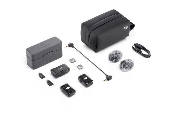 Mikrofon DJI Mic 2 (2 TX + 1 RX + Charging Case), bežični, crni