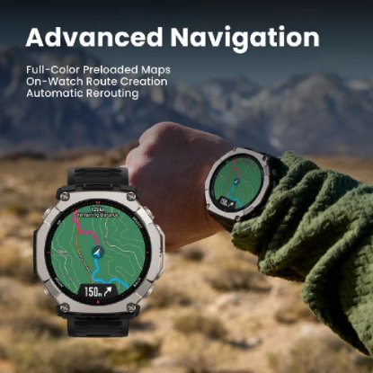Pametni sat AMAZFIT T-Rex Ultra 2, 1.5" Amoled, pametne obavijesti, crni