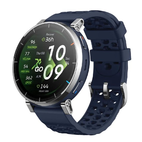 Pametni sat AMAZFIT Active 3 Premium, 1.32" Amoled, pametne obavijesti, plavi
