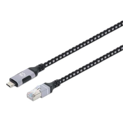 Kabel MANHATTAN USB-C na Ethernet 2 m, Cat6, 1000 Mbps, USB 3.2, 5 Gbps, crni