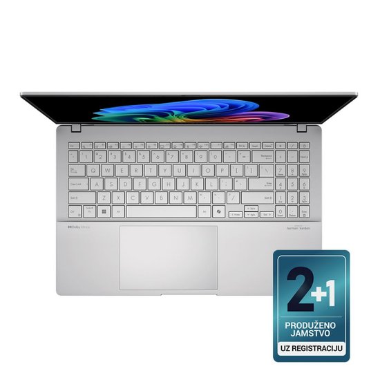 Laptop ASUS VivoBook S 15 OLED S5507QA-MA056W / Snapdragon X Elite X1E 78 100, 32GB, 1TB SSD, Qualcomm Adreno, 15.6" 2880x1620 120Hz OLED, Windows 11 Home, srebrni