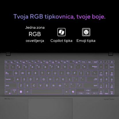 Laptop ASUS VivoBook S 15 OLED S5507QA-MA056W / Snapdragon X Elite X1E 78 100, 32GB, 1TB SSD, Qualcomm Adreno, 15.6" 2880x1620 120Hz OLED, Windows 11 Home, srebrni