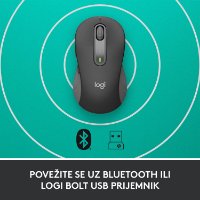 Miš LOGITECH M650, bežični, optički, 4000dpi, USB, BT, crni