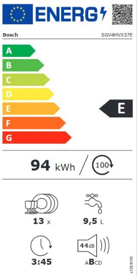 Ugradbena perilica posuđa BOSCH SGV4HVX37E, 60 cm, 13 kompleta, energetski razred E