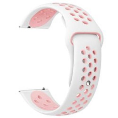 Zamjenski remen BELINE Sport Silicone 22mm, bijelo-rozi