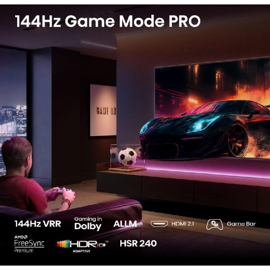 QLED TV 43" HISENSE 43E7Q PRO, Smart TV, 4K UHD, DVB-T2/C/S2, USB, Wi-Fi, BT, crni - energetski razred F