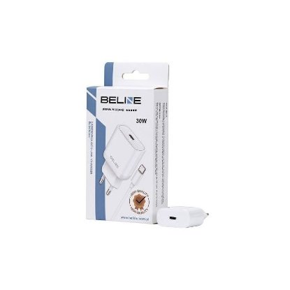 Kućni punjač BELINE BLNCW30C GaN, 30W, PD3.0, USB-C, USB-C kabel, bijeli