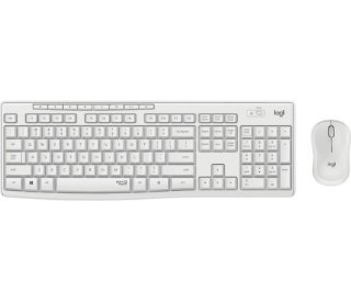 Tipkovnica + miš LOGITECH MK295 Silent Wireless Combo, bežična, bijela, USB