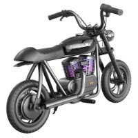 Dječji električni moped HYPER GOGO Pioneer 12 Plus, autonomija do 12km, brzina do 15km/h, BT zvučnik, RGB rasvjeta, crni