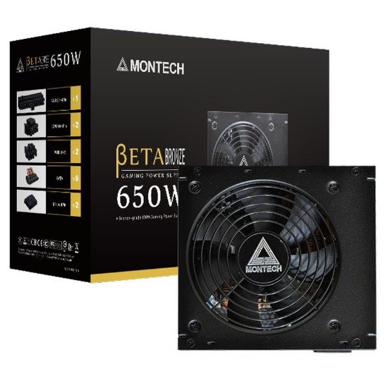 Napajanje 650W, MONTECH Beta 650, ATX, 120mm vent. 80+ Bronze