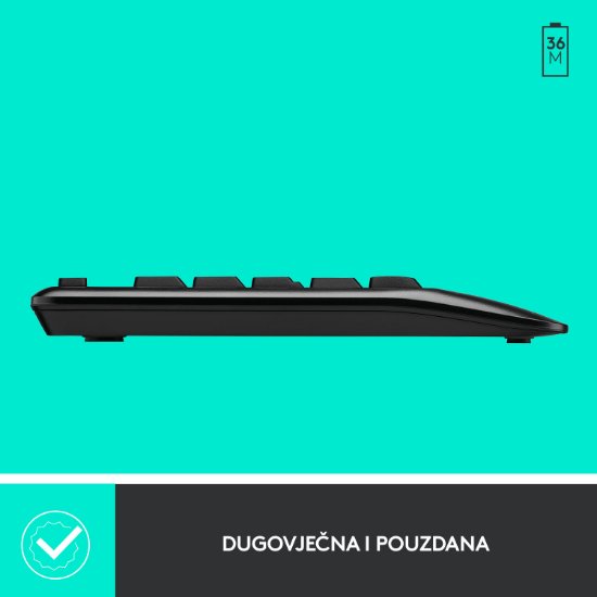 Tipkovnica + miš LOGITECH MK345 Wireless Combo, bežična, crna