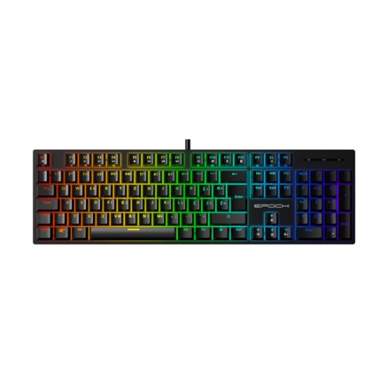 Tipkovnica EPOCH Rhea, RGB, mehanička, crveni switch, UK/HR layout, crna, USB
