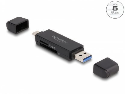 Čitač memorijskih kartica DELOCK za SD i Micro SD, USB-A i USB-C