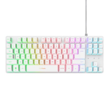 Tipkovnica TRUST GXT 833W Thado TKL Illuminated Keyboard, USB, bijela