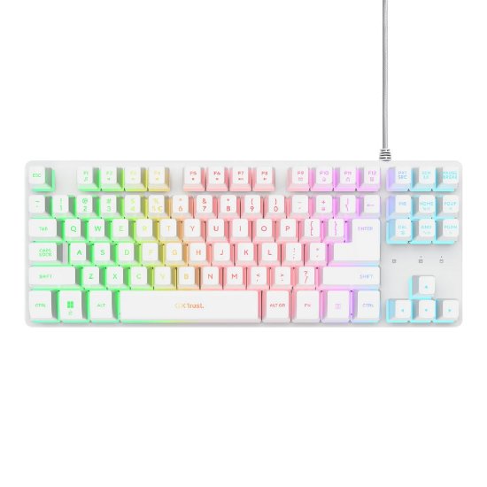 Tipkovnica TRUST GXT 833W Thado TKL Illuminated Keyboard, USB, bijela