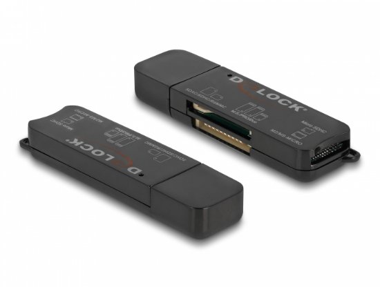Čitač memorijskih kartica DELOCK za SD/MicroSD/MS, USB-A
