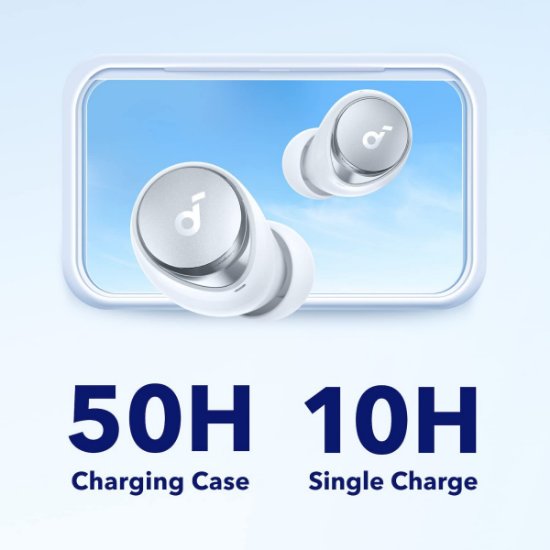 Slušalice ANKER SoundCore Space A40, in-ear, bežične, Bluetooth, bijele
