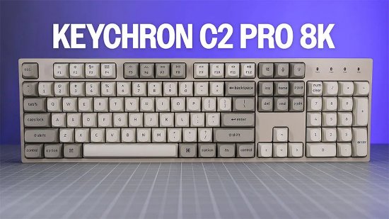 Tipkovnica KEYCHRON C2 Pro 8K, RGB, hot-swappable, programabilna, UK raspored, Red prekidači, USB, siva