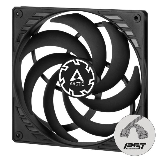 Ventilator ARCTIC P14 Slim PWM PST, 140mm, 1800 okr/min, crni
