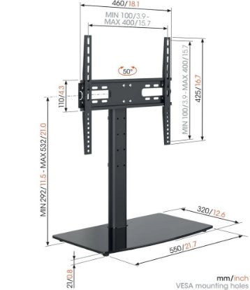 Nosač za TV VOGEL'S MS3085, 32-65", stolni, pomak 50°, podesiva visina