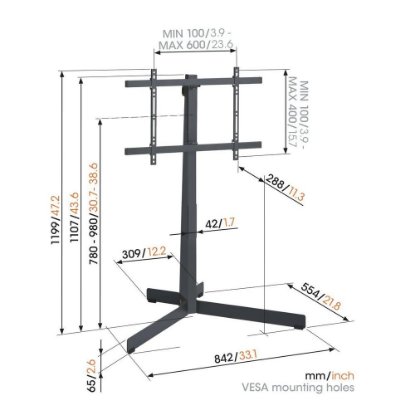 Nosač za TV VOGEL'S TVS3690, 40"-77", podni, do 50kg