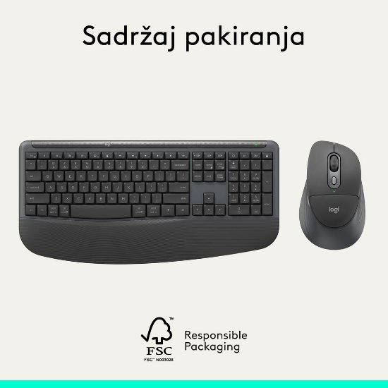 Tipkovnica + miš LOGITECH Signature Comfort Plus MK880, crni