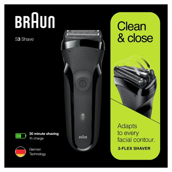 Aparat za brijanje BRAUN 300 , SmartPlug , 3 brijaća elementa, crna