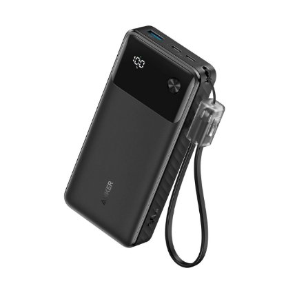 Mobilni USB punjač ANKER Powerbank 20000mAh, 30W, USB-C kabel, crni