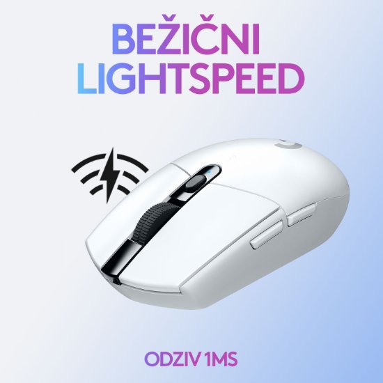 Miš LOGITECH Gaming G305 Lightspeed, bežični, optički, 12000dpi, bijeli, USB