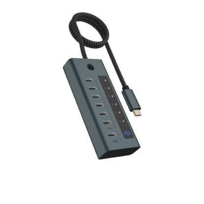 USB HUB ICY BOX IB-HUB1457-C31, USB-C na 7x USB-C 3.2 Gen 2