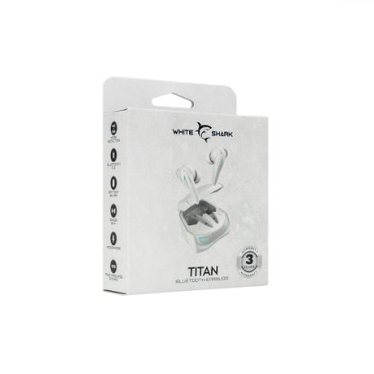 Slušalice WHITE SHARK GEB-TWS96 Titan, in-ear, ANC, bežične, bluetooth, bijele