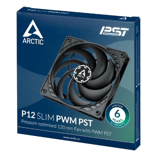 Ventilator ARCTIC P12 Slim PST, 120mm, PWM, 2100 okr/min, crni
