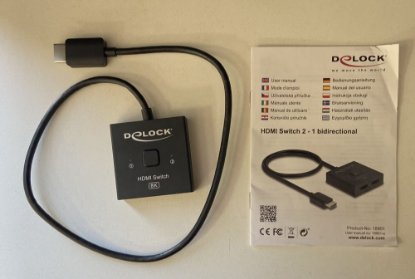 OPEN BOX - Razdjelnik DELOCK, HDMI 2-1 switch, dvosmjerni, 8K 60Hz