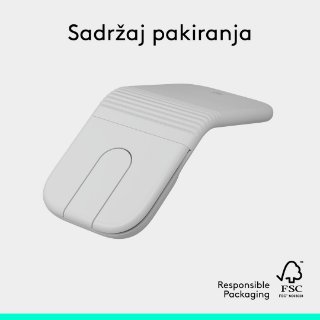 Miš LOGITECH Mobi Fold, bežični, bijeli