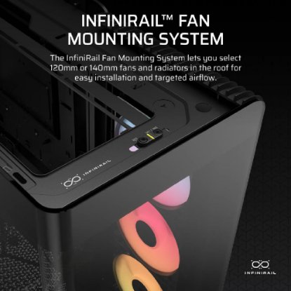 Kućište CORSAIR Frame 4500X, window, MIDI, E-ATX, crno, bez napajanja