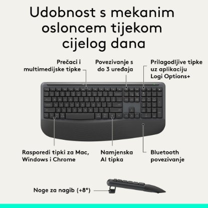 Tipkovnica + miš LOGITECH Signature Comfort Plus MK880, crni