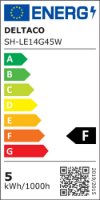 Pametna LED žarulja DELTACO SH-LE14G45W, E14, G45, prigušivanje, bijelo svjetlo, WiFi, 5W