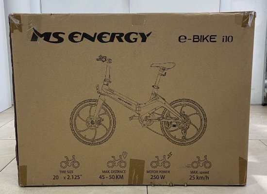 RABLJENI - Električni bicikl MS ENERGY e-bike i10, kotači 20", sivo/crni