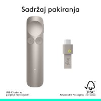 Prezenter LOGITECH Spotlight 2, laser, bežični, smeđi