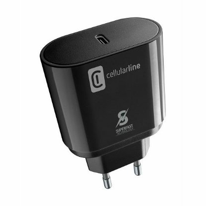 Kućni punjač CELLULARLINE, za Samsung, Fast Charge, PD, 25W, USB-C, crni