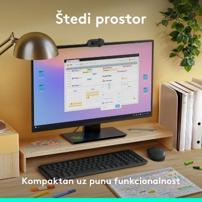 Tipkovnica LOGITECH K250 Compact Bluetooth Combo, bežična, crna